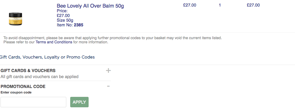 Neal&apos;s Yard discount code box screenshot