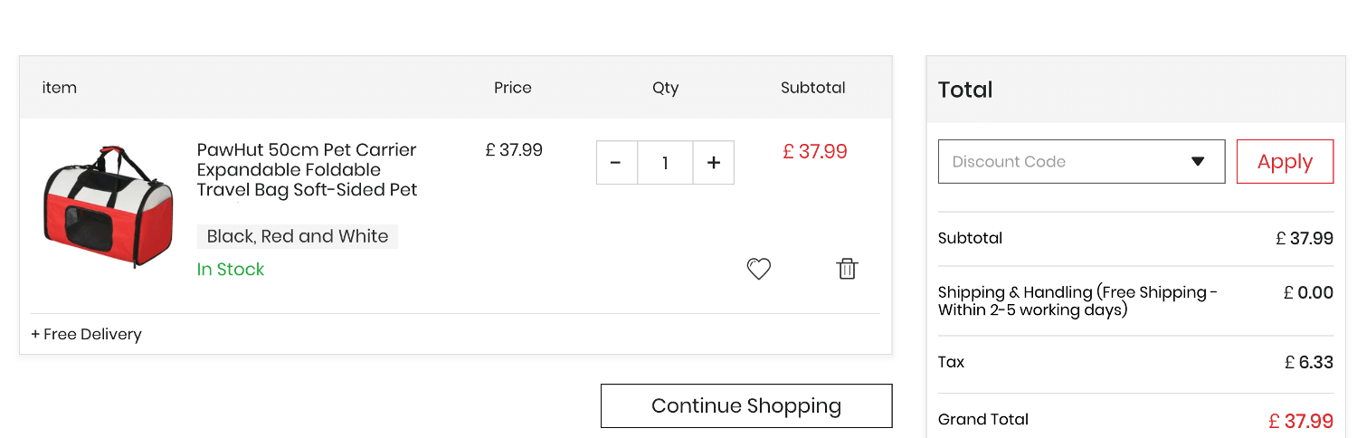 Aosom discount code redemption box