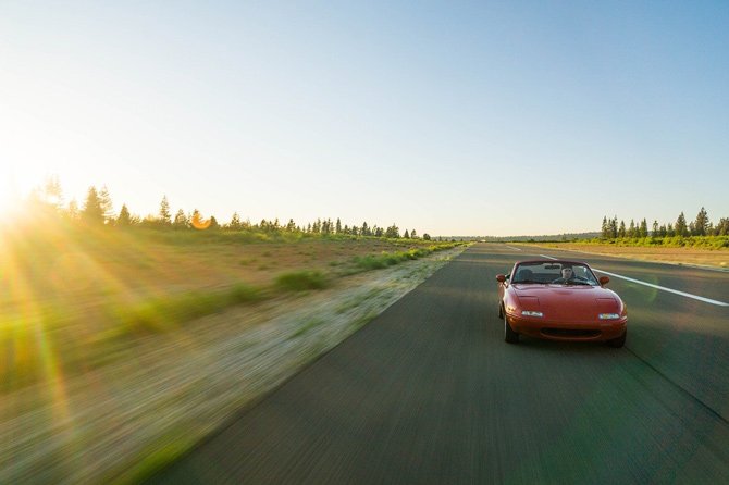 Mazda car driving