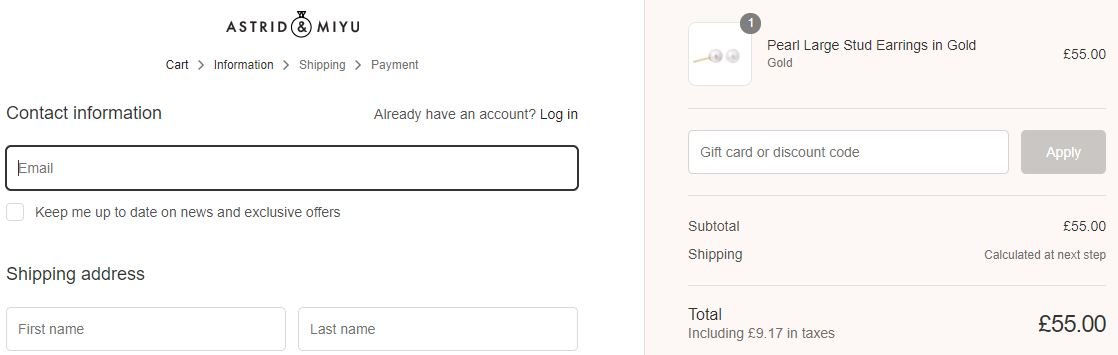 Astrid and Miyu discount code redemption box