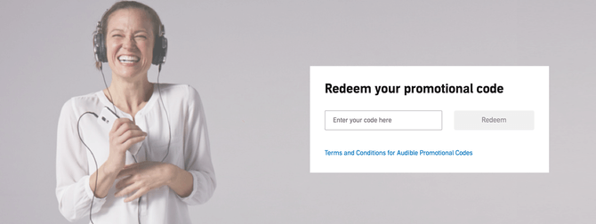 Audible promo code redeem box