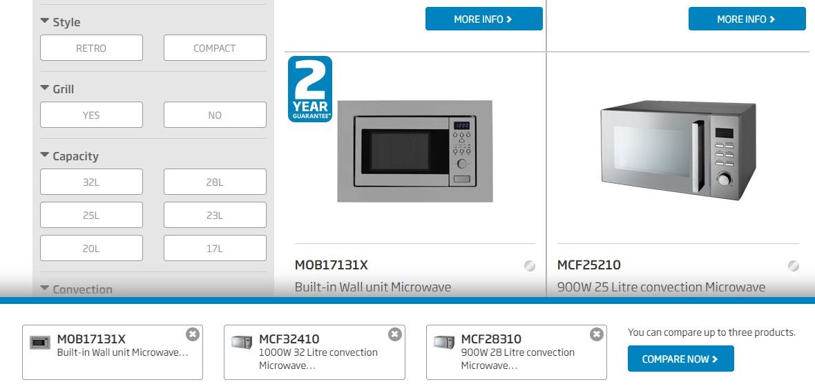 beko comparison tool