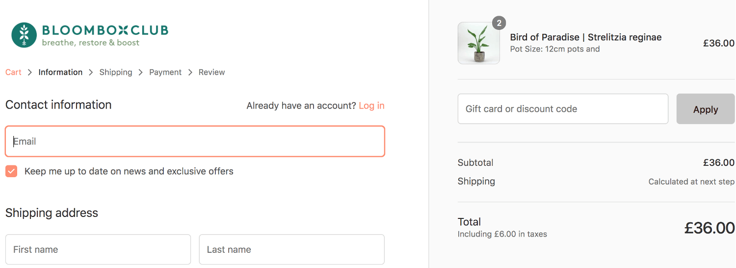 Bloombox Club discount code box