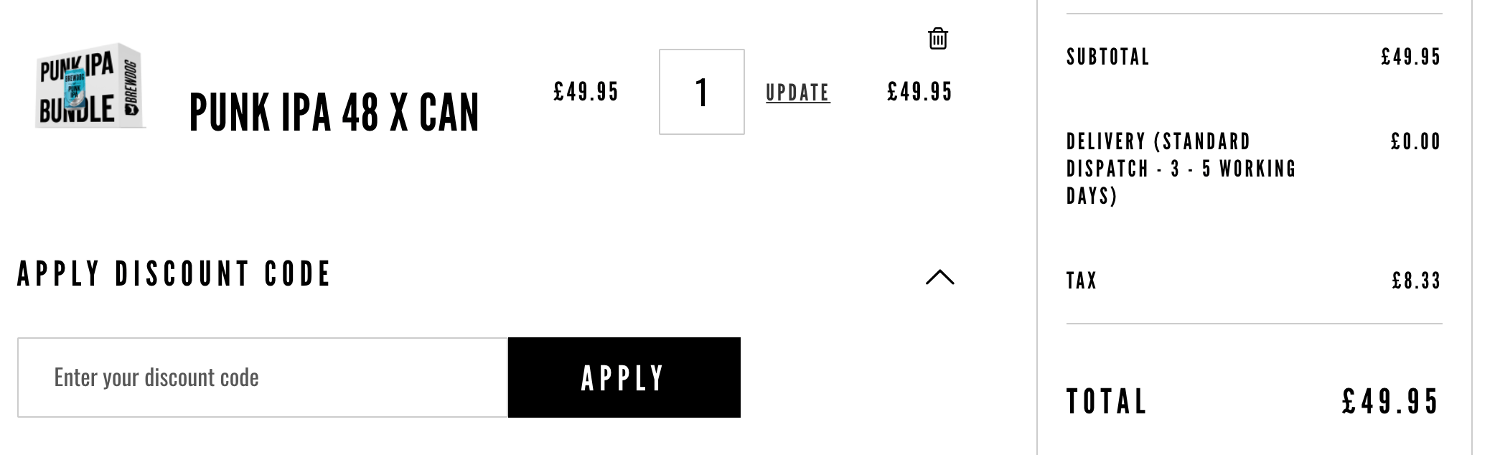 Brewdog discount code box