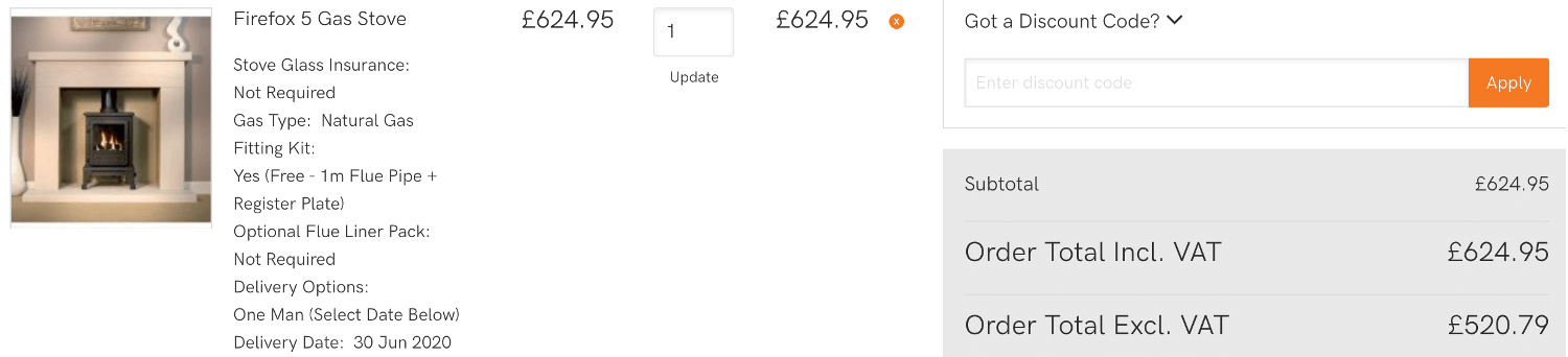 Direct Stoves discount code box