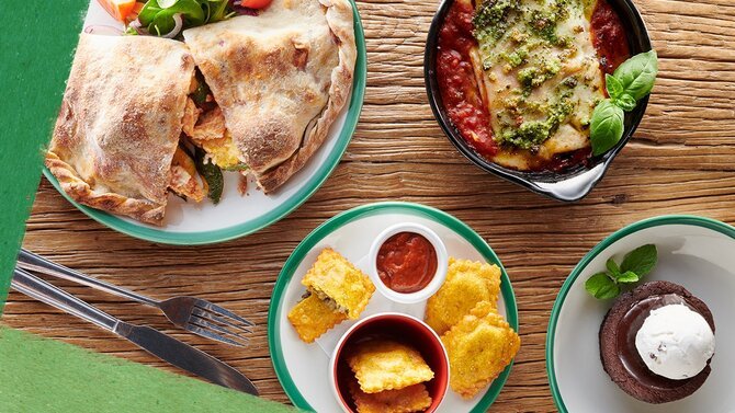 Selection of Frankie & Benny&apos;s food