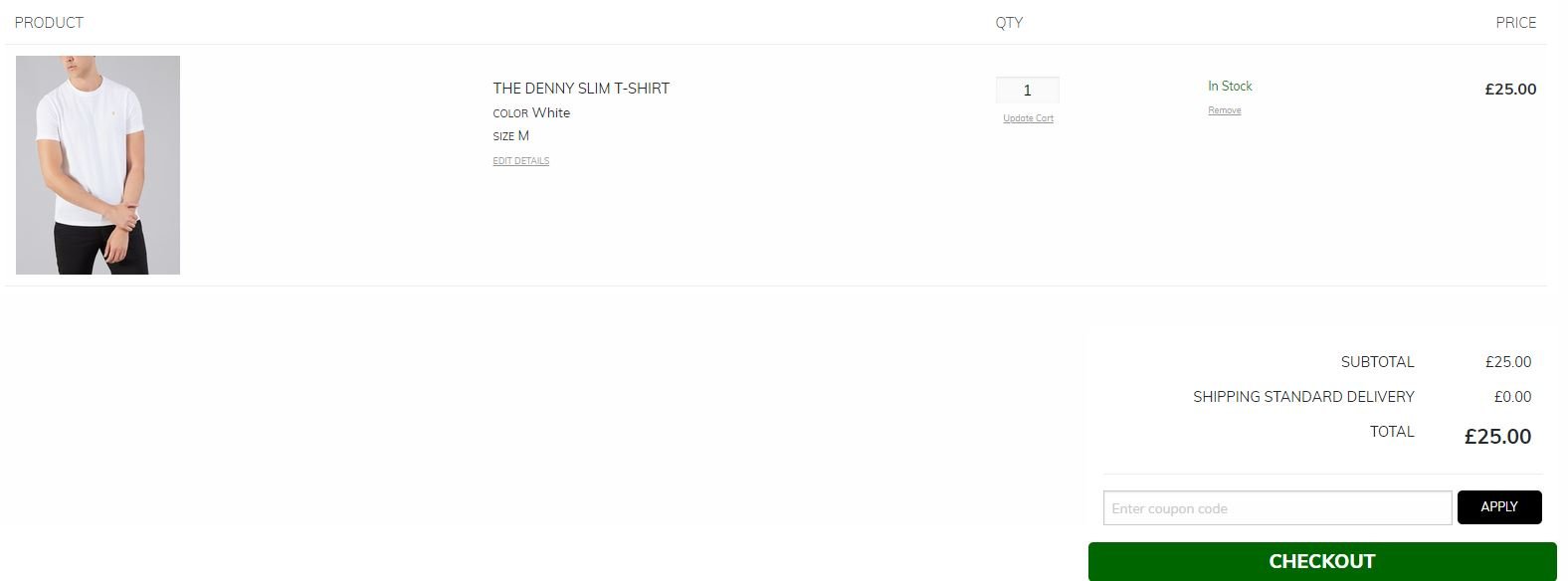Farah discount code shopping bag screenshot