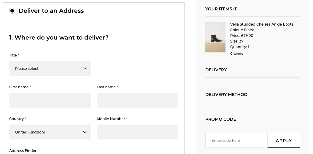French Connection discount code redemption box