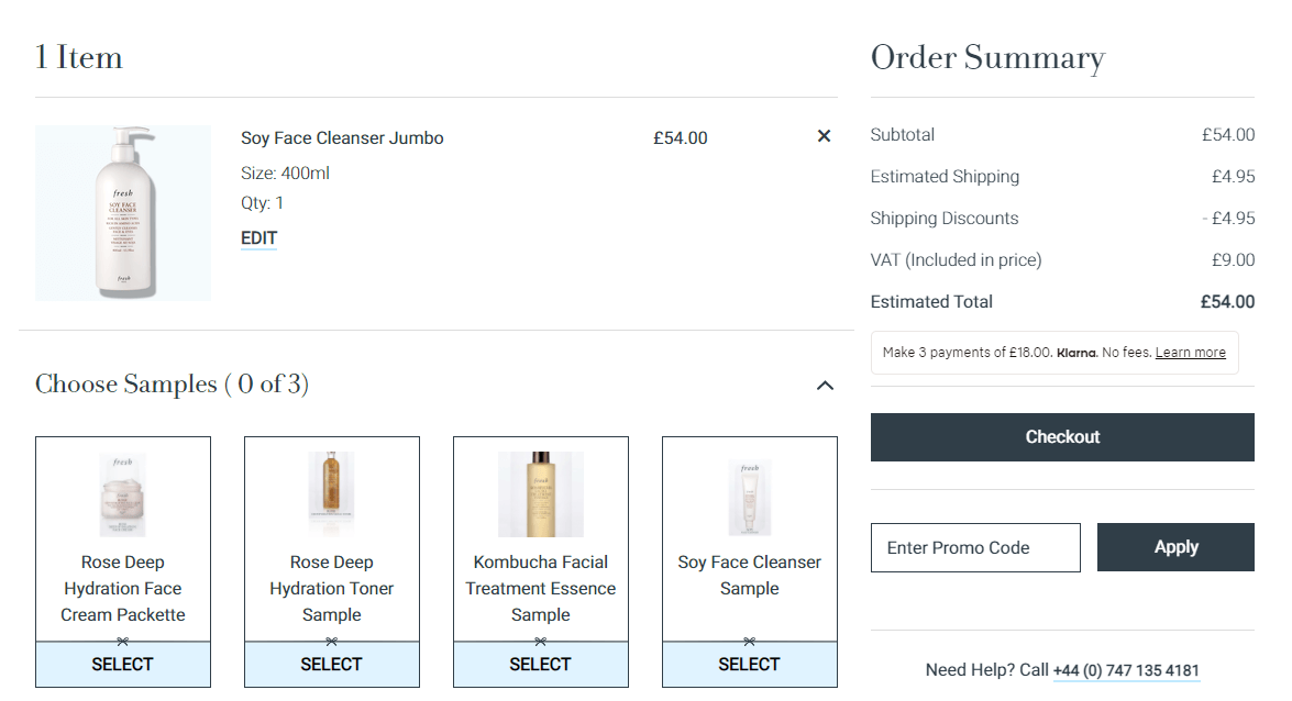 fresh discount code application at checkout