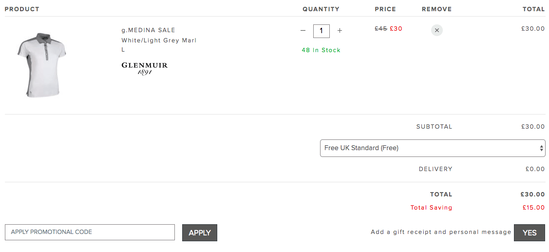 Glenmuir promo code redeem box