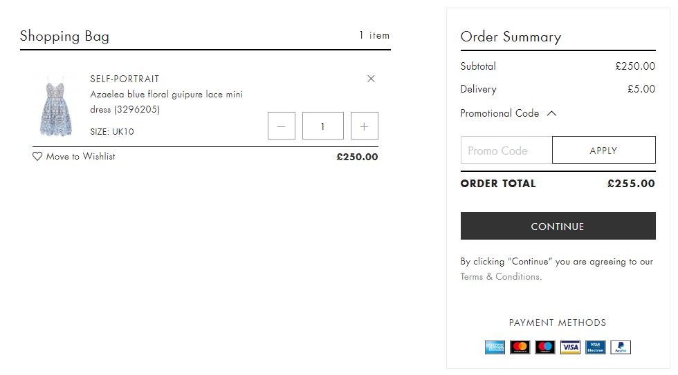 Harvey Nichols discount code redemption box