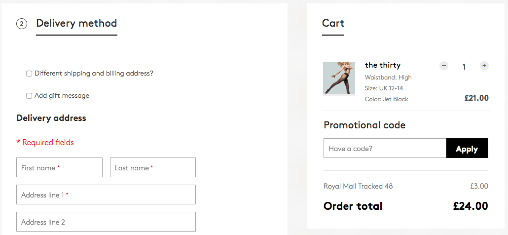 Heist discount code box on the checkout page