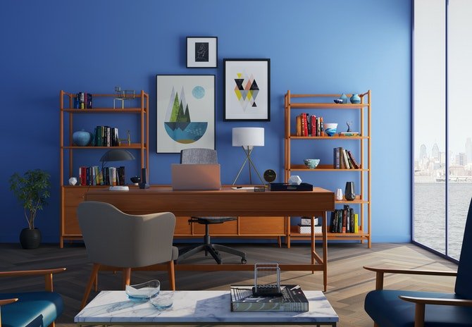 Modern chic home office space