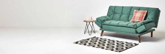 Homescapes sofa, rug and cofee table
