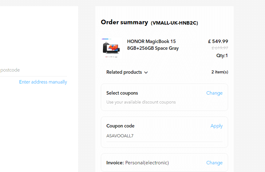 honor discount code application at checkout