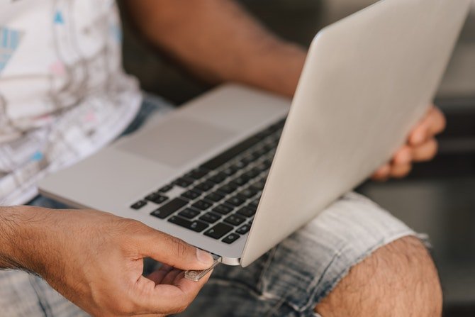 Man using laptop