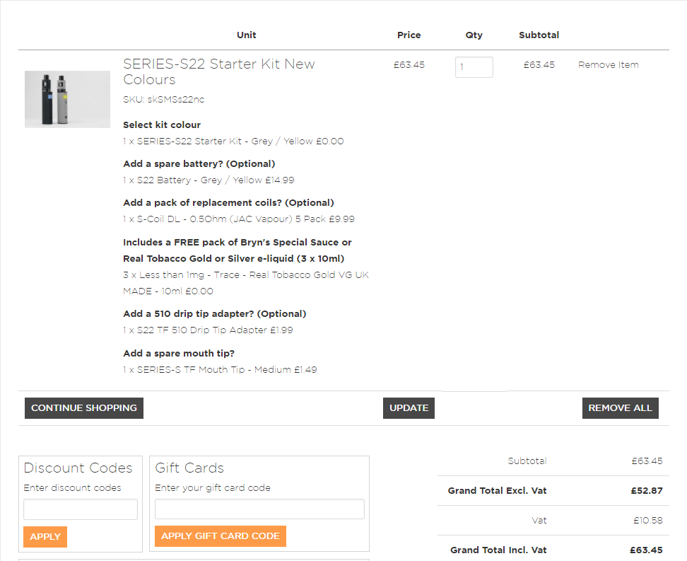 JAC Vapour discount code box