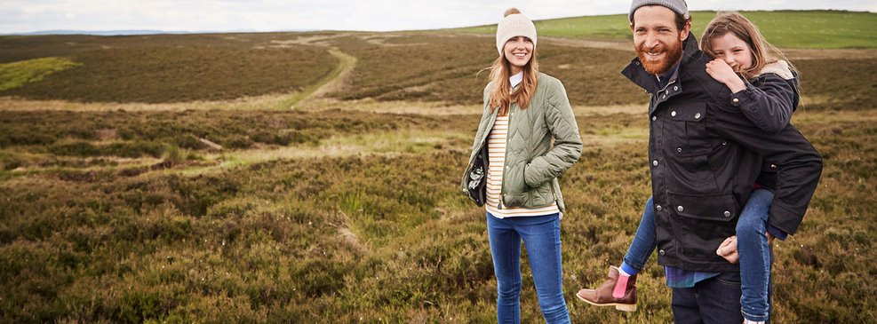 Joules discount codes family on hillside