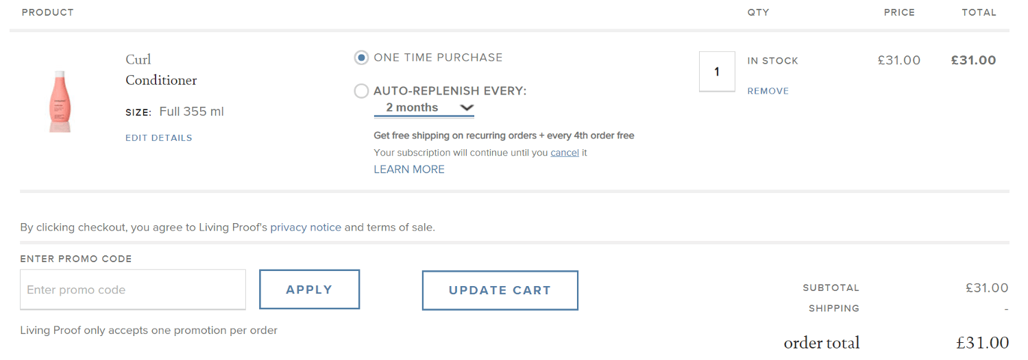 living proof discount code application at checkout