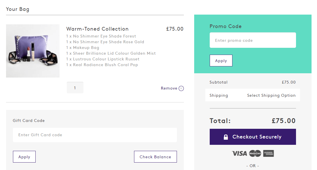 look fabulous forever checkout with discount code application box