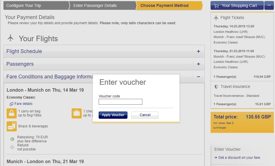 How do I use my Lufthansa discount code