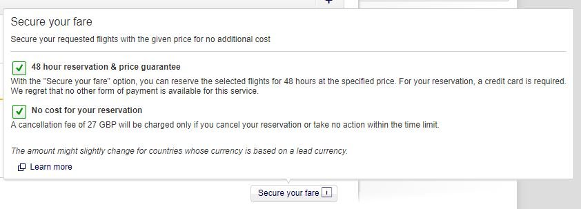 Lufthansa secure your fair