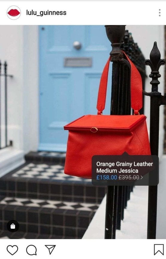 Lulu Guinness instagram shop red handbag