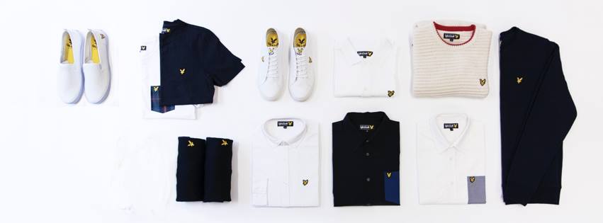 lyle and scott fashion flat lay