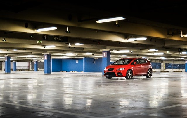 Car in empty car park