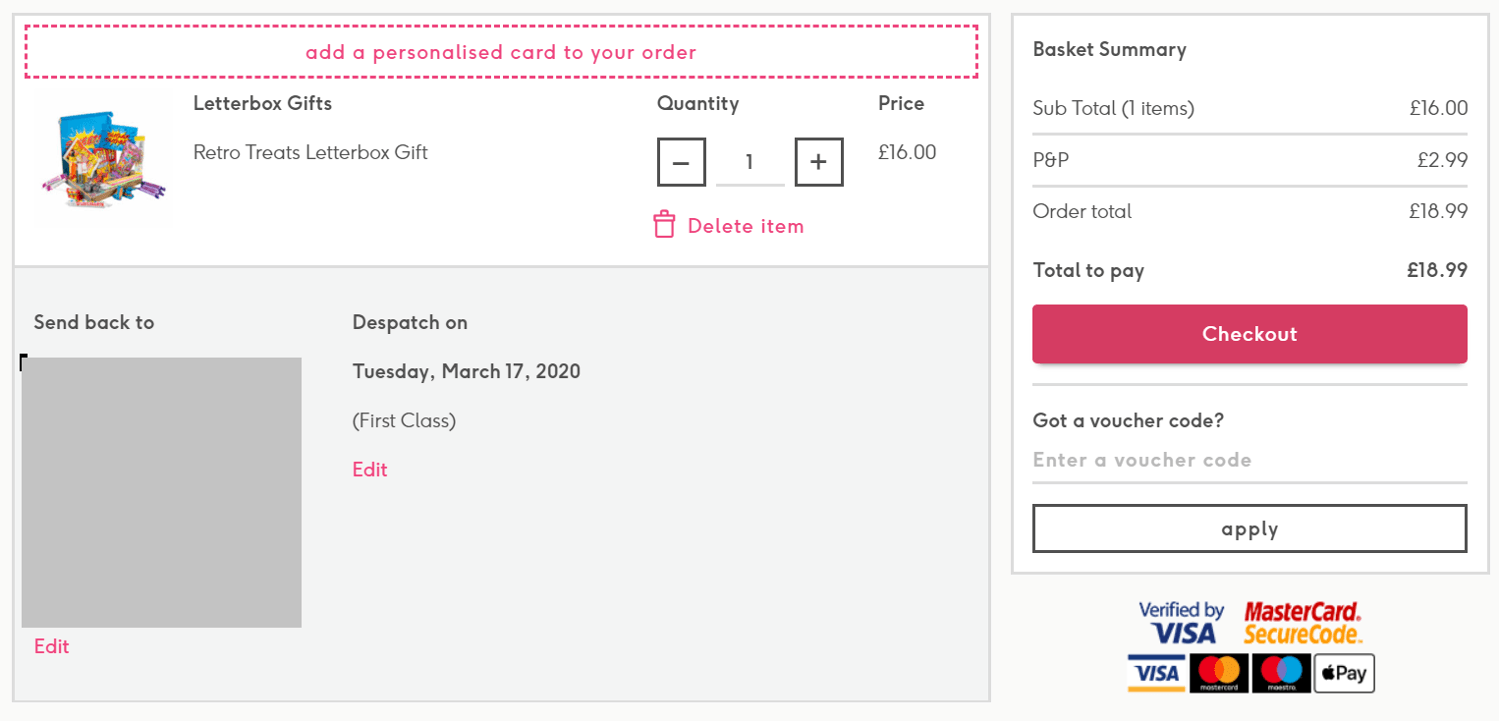 moonpig voucher code redemption box