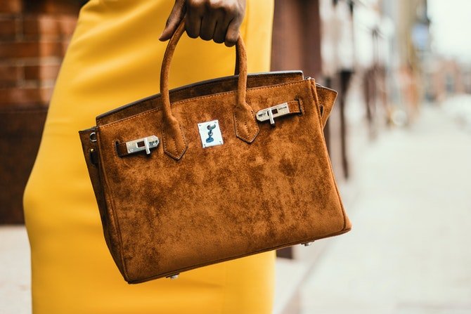 Woman holding handbag