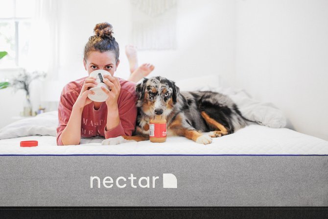 Woman with Nectar mattress