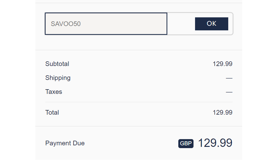 nourished discount code application at checkout