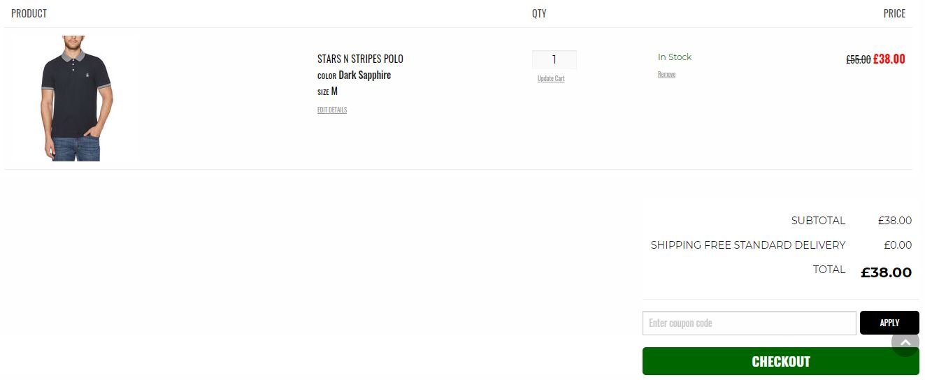 Original Penguin discount code redemption box