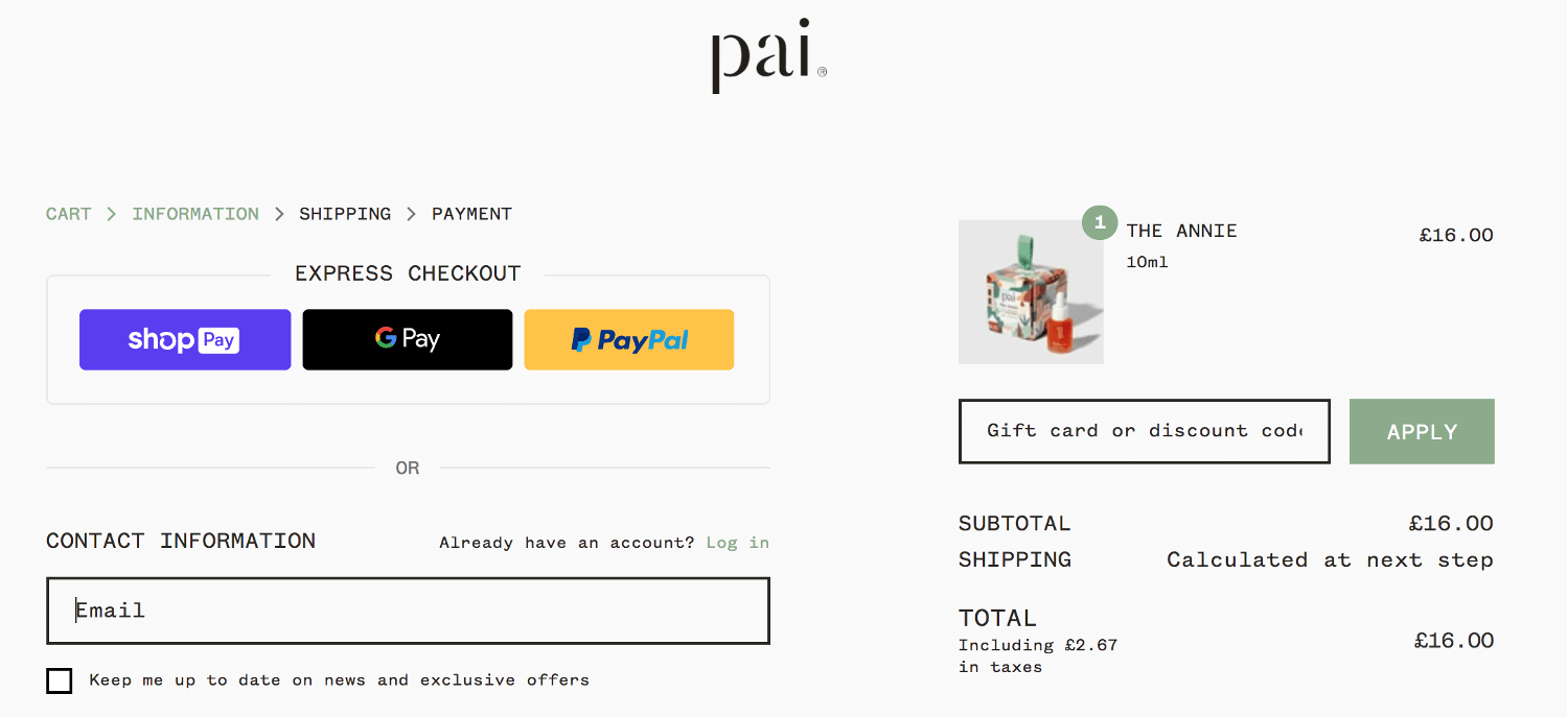 Pai skincare discount code box
