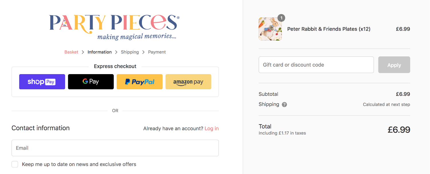 Party Pieces discount codes box
