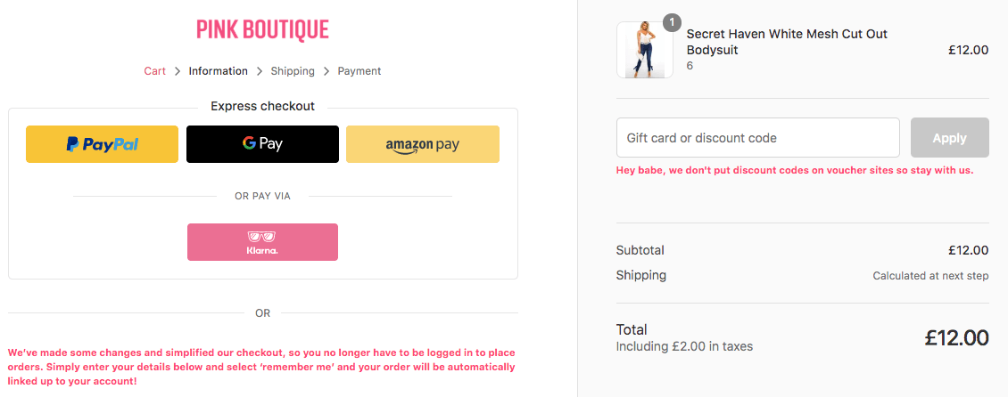 pink boutique nhs discount code