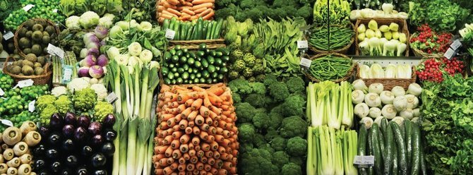 Organic food in the supermarket