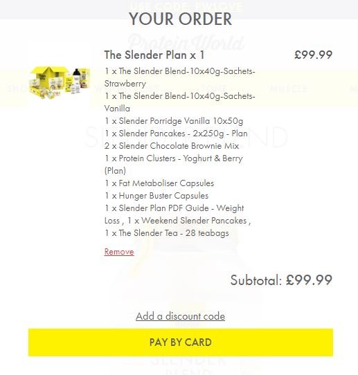 Protein World discount code redemption box