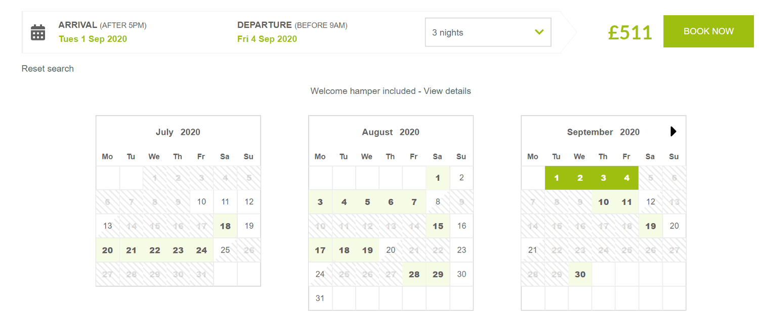 Rural Retreats date avaliability checker