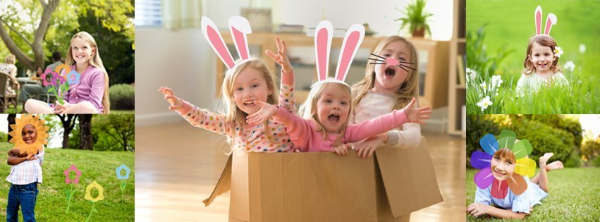 Kids wearing Easter bunny ears