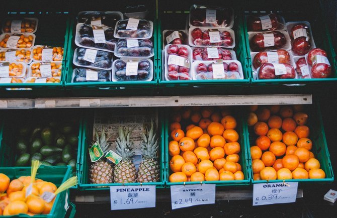 Supermarket shelves