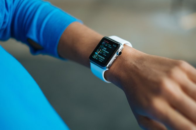 Person wearing smartwatch
