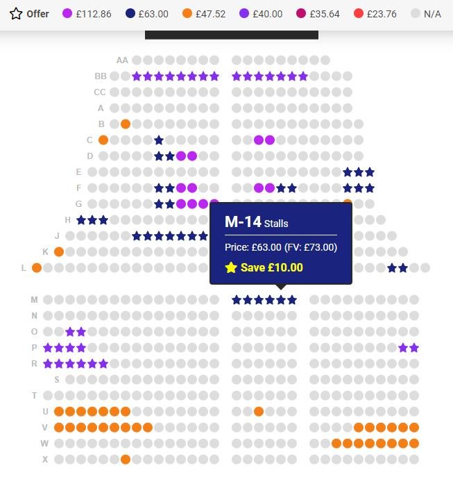 Theatre Tickets Direct seating plan