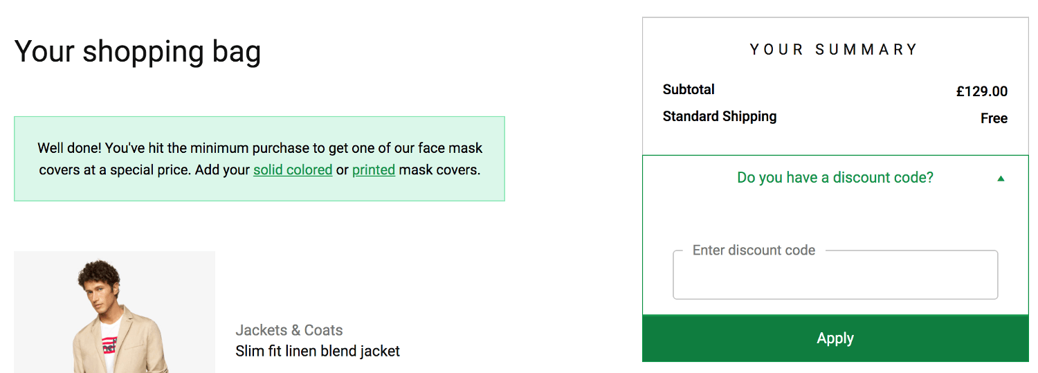 United Colors of Benetton discount code box