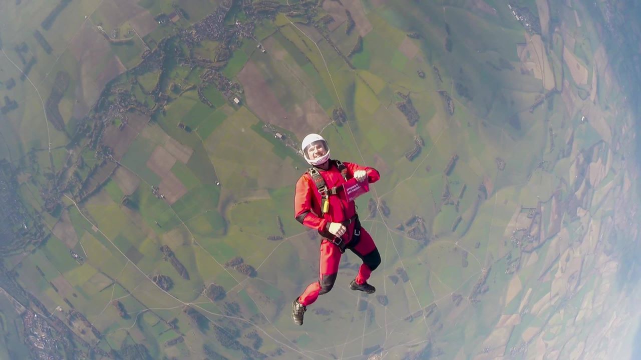 Man skydiving with Virgin Experience Days