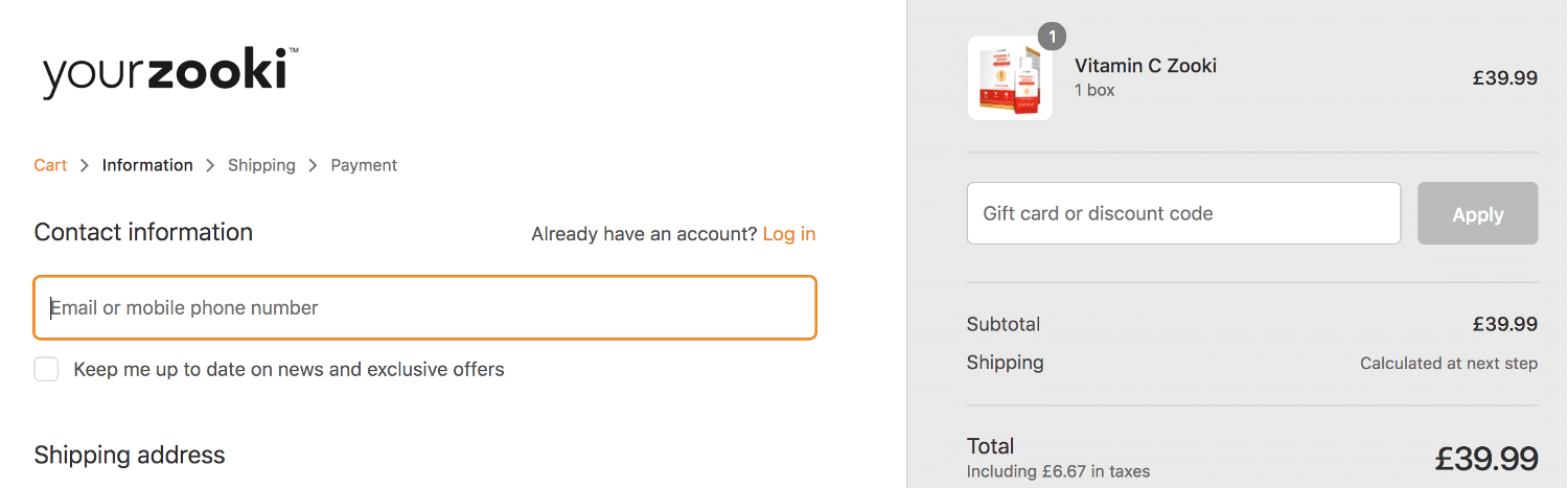YourZooki discount code box